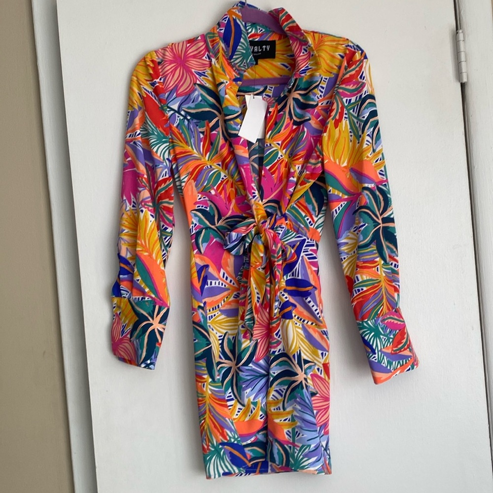 Royalty by Maluma Tropical Print Wrap Dress size 2 nwt vacation